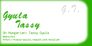 gyula tassy business card